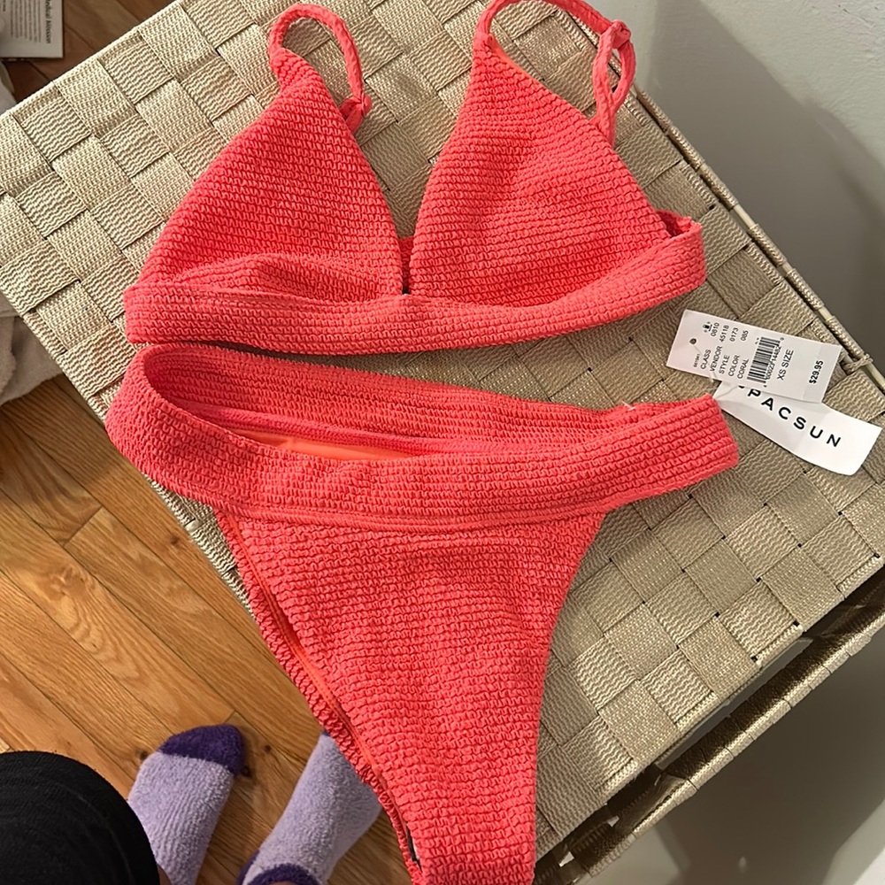 Coral bathing suit